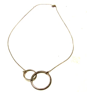 Collar colgante de plata de ley 925 entrelazado doble círculo de vida 3,6 g - Imagen 1 de 4