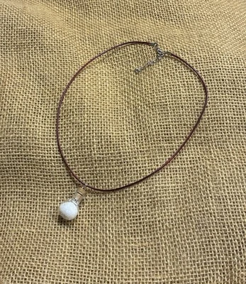 Handcrafted Artisan Sea Salt Crystal Glass Globe Protection 17” Necklace - Image 1 of 4