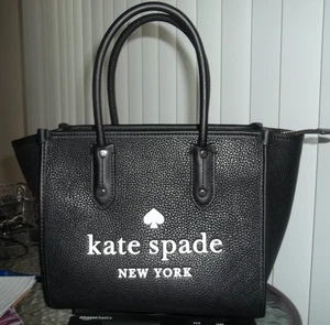 Kate Spade Ella Small Tote Bag Pebbled Leather Black (No Strap) Retired Style - Picture 1 of 14