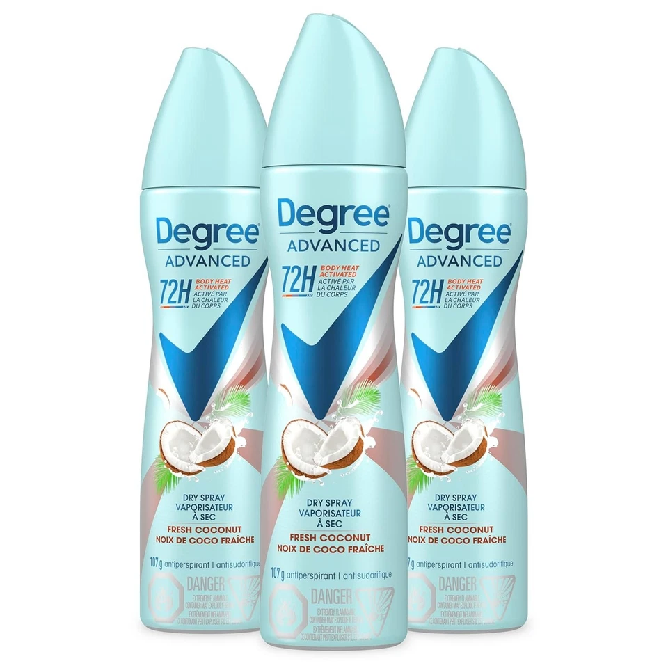 Degree Advanced 72HR Antiperspirant Deodorant Dry Spray Coconut 3.8oz PACK OF 3 - Image 1 of 1