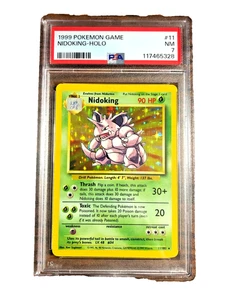 VINTAGE Nidoking Holo Rare #11 - PSA NM 7 - 1999 Base Set Unlimited - Pokemon - Picture 1 of 3