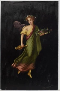 Painting Picture DIPINTO Olio su Carta spessa Francesco BERLINGIERI  1800 - Picture 1 of 3