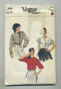 Uncut Vogue Pattern # 8308 Misses'  Blouse  Sz  10 - Picture 1 of 1