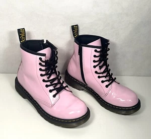 Dr. Martens Girls Boots 1460J Zip Lace Up Size US 4 M Light Pink Patent Leather - Picture 1 of 9