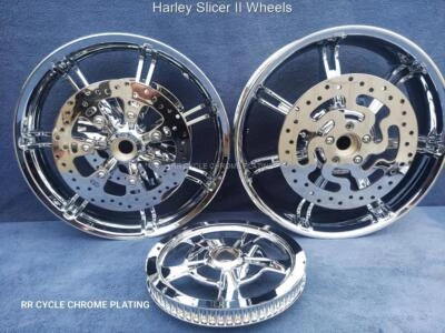 Harley Chrome Slicer II 车轮 18 F/转子滑轮公路滑翔限量更换 — 第 1/4 张图片