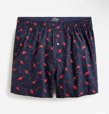 NWT J.CREW MEN'S Cotton Printed Boxer Underwear, YOUR CHOICE, Sizes M, L, XL - Image 1 of 2