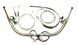 Beach Bars Pre Wired plug n play Chrome Handlebar Kit 96 - 06 Harley Heritage ST - Picture 1 of 3