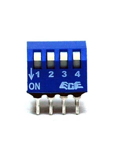 10 Stck. 4P Kantenbetätigte Seite Klavier Typ DIP-Schalter Tonhöhe = 2,54 x 7,62 mm ECE EPS104AZ - Bild 1 von 5