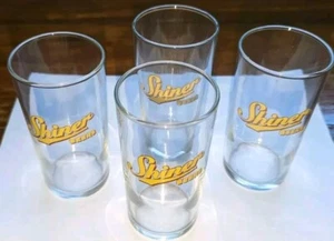 Occhiali da bere vintage RARI Shiner Beers Texas Brewery 4 1/4" T degustatore/set di 4 - Foto 1 di 7