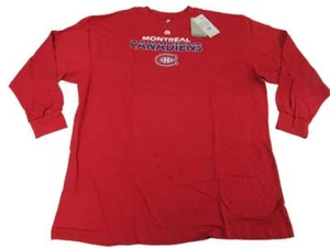 New Montreal Canadiens Mens Sizes 3XL-4XL-5XL Red Majestic Long Sleeve Shirt - Picture 1 of 6