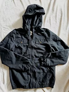 Volcom Women Medium Black Hooded Full Zip Windbreaker Long Sleeve Jacket. C3 - Picture 1 of 7
