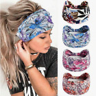 Boho Style Bandana Wide Knotted Headband Hair Tie Blue Pink Peach Floral 1061