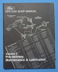 1975 Ford Lincoln Mercury Car Shop Manual~Vol 5 Pre-Delivery Maintenance~Service - Picture 1 of 7