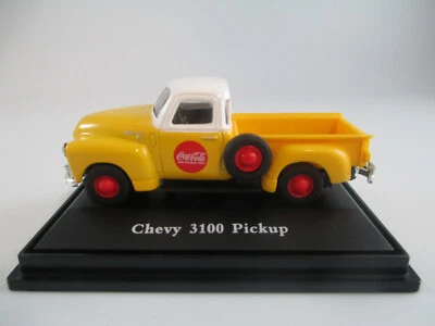 Coca-Cola MotorCity Classics 1:72 1953 Chevy 3100 Yellow Pickup Diecast Model - Image 1 of 4