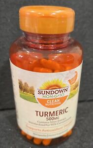 Sundown Naturals Turmeric 500 mg 90 Capsules Fish Free Gluten-Free Exp 07/2024