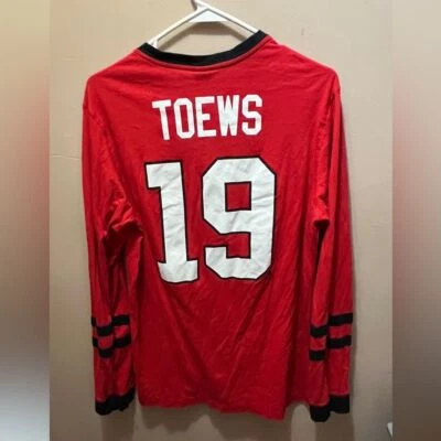 Chicago blackhawks LS t shirt jersey teows hockey sports red/black Large NHL - Image 1 of 4