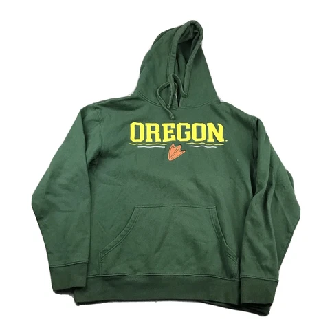 Oregon Ducks Hoodie Mens Medium Green Hooded Sweatshirt Pullover NCAA Cover