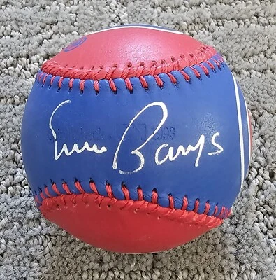 Ernie Banks Autographed Chicago Cubs Spinneybeck Baseball JSA COA - Image 1 of 4