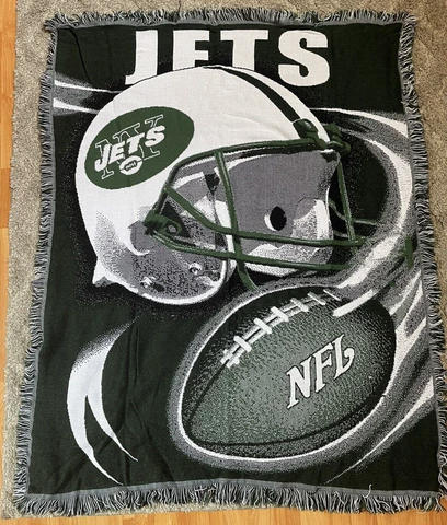 New York Jets Vintage Throw Blanket Northwest Company NFL Made In USA Acrylic Cover