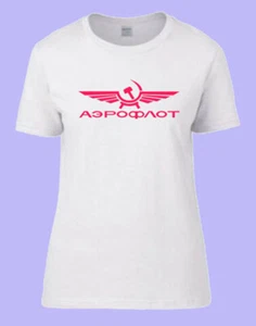 CAMISETA MUJER BLANCA AEROFLOT ROJO - Foto 1 di 2