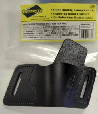 VersaCarry кожаная защитная поясная скользящая бедренная кобура OWB ЧЕРНАЯ AMBI размер 2 - Изображение 1 из 4