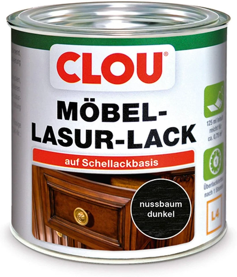 Clou L4 Möbel-Lasur Lack  125ml alle Farbtöne # - Bild 1 von 1