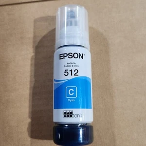 Botella de tinta cian Epson 512 genuina EcoTank ET-7700, ET-7750 (exp 1/26) - Imagen 1 de 2