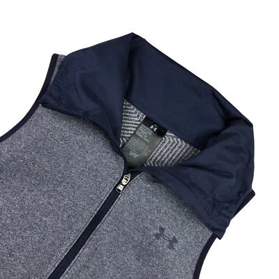 Chaleco Under Armour Hombre Cold Gear Cremallera Completa Forrado Térmico Azul • Mediano Foto 1 de 4