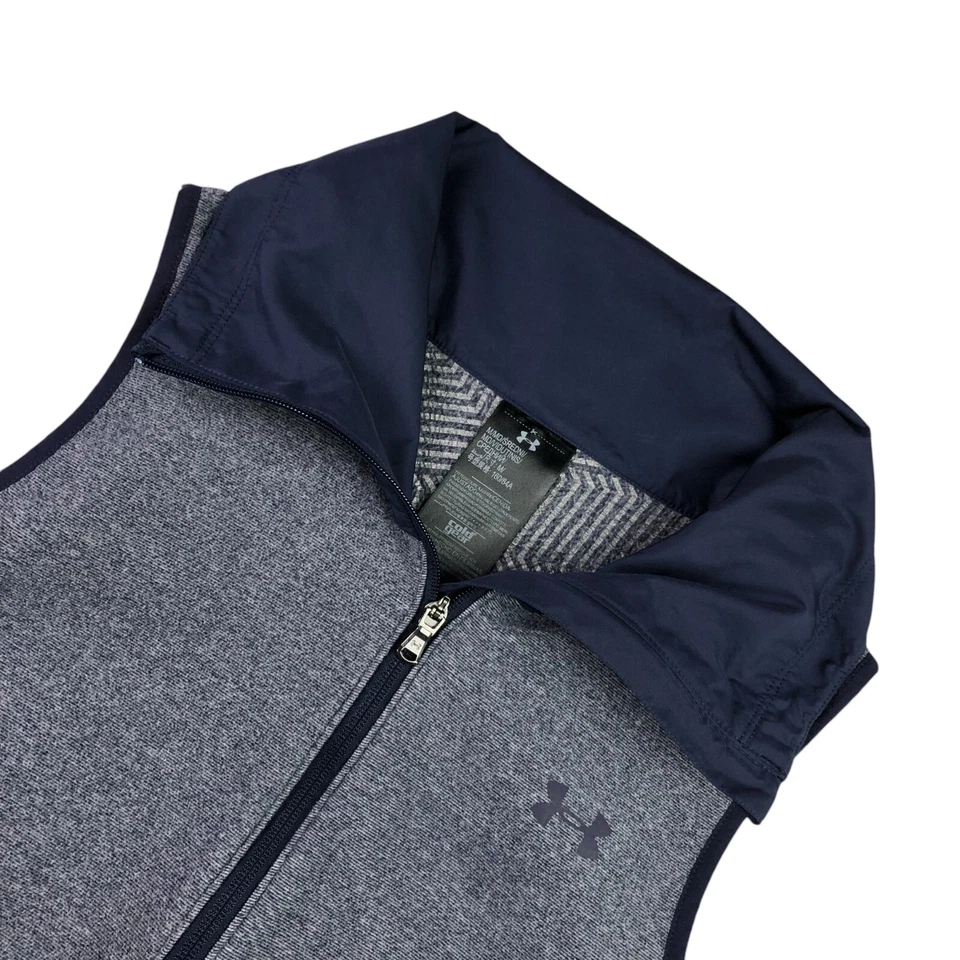 Chaleco Under Armour Hombre Cold Gear Cremallera Completa Forrado Térmico Azul • Mediano Foto 1 de 4