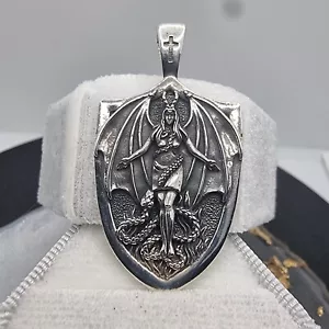 Lilith Goddess Pendant Angelic Demonic Symbolism Amulet 925 Sterling Silver - Picture 1 of 3