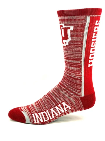 Indiana Hoosiers Bar Stripe Vert Red RMC Deuce Crew Socks Cover