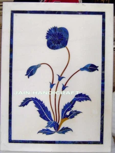 18'' Marble Table Top Inlay wall decor coffee side lapis malachite room - Picture 1 of 3