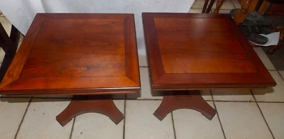 Cherry Mid Century Pedestal End Table / 1 Table  (PT29) - Image 1 of 4