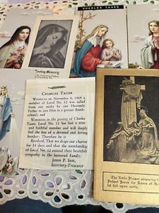 5 PRAYER MEMORIAL CATHOLIC DEATH CARDS FOR CHARLES H TAUER  DIED NOV 1969 MN