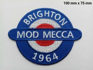 Mod Patch Brighton Mod Mecca 1964 Sew / Iron On Badge Mod Culture Way Of Life - Picture 1 of 1