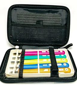 Japan Hand Chisels Wood Carving Tools Set 5 Pcs Grip Sliding Safety Aoba Bag CS1 - Picture 1 of 12