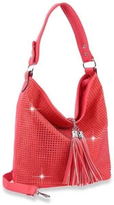 Nuevo Bolso de Mano Hobo Piedra Color Coral con Borla, Cartera, Bolso, Envío Gratis - Imagen 1 de 1