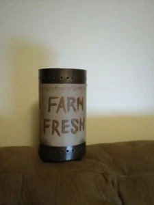 Primitive Chicken Rooster FARM FRESH Lantern Lamp Tin Night Light Electric :) - Picture 1 of 5
