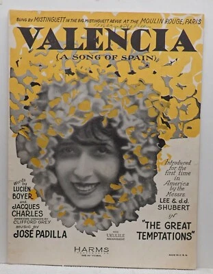 Valencia - Lucien Boyer, Jacques Charles & Jose Padilla - Partituras 1925 Foto 1 de 4