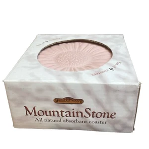 Mountain Woods 4 Pack Rose Sunflower Natural Absorbent Stone Coasters - 4.25" - Picture 1 of 7