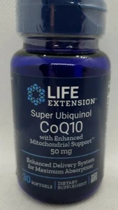 Life Extension Super Ubiquinol CoQ10 w/ Enhanced Mitochondrial 50mg 30 softgels - Picture 1 of 2