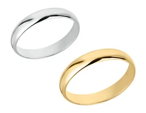 Trauring aus 375 Gold 4 mm Breite Echtgold hochglanzpoliert Gelbgold Weißgold - Bild 1 von 10