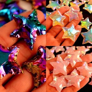 10pcs Each Star Shape Aura Opalite Obsidian Rose Quartz Carving Gemstone - Picture 1 of 16