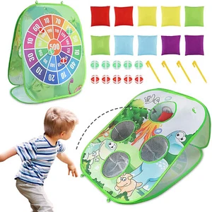 Bean Bag Toss Game Toy for Kids, Outdoor Cornhole Boards Toy Double Sides - Picture 1 of 7