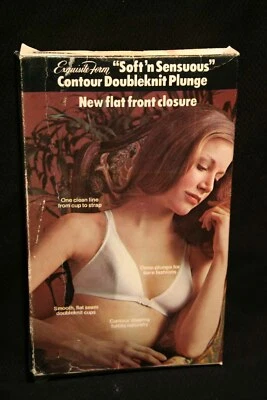 32B VTG 70s NOS Nylon FRONT CLOSE Bra Soft'n Sensuous Exquisite Form P3489 1970s - Image 1 of 4