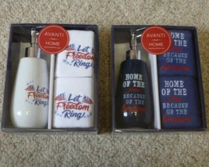 :) 2 Avanti Home 3 pc. gift set, red white blue, America, July 4, freedom NIB - Picture 1 of 5