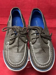 Nautica Boys Brown Spinnaker Youth Boat Shoe Casual Loafer 2 Eye Lace Size 2 - Picture 1 of 7