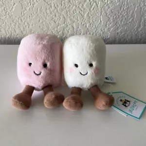 Jellycat AMUSEABLE PINK AND WHITE MARSHMALLOWS Soft Plush Toy NWT CUTE Rare! - Picture 1 of 3