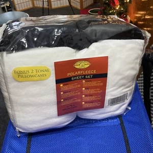 PolarFleece Queen Sheet Set Plus 2 Tonal Pillowcases. Kirstie Alley Estate. New. - Picture 1 of 12