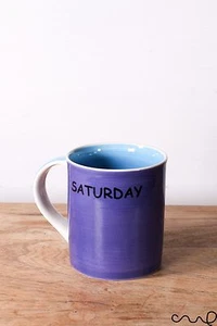 Ceramic Saturday Mug Your Day of Birth Born On Saturday Purple Blue Gift 10oz - Picture 1 of 2